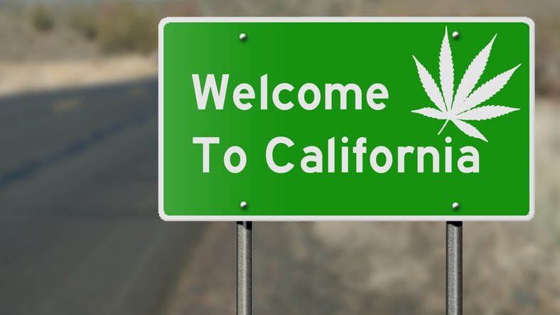 welcome to california cannabis sign