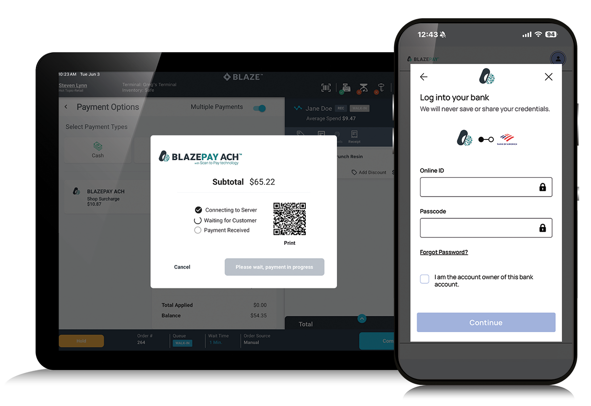 BLAZEPAY ACH payment experience at the dispensary register