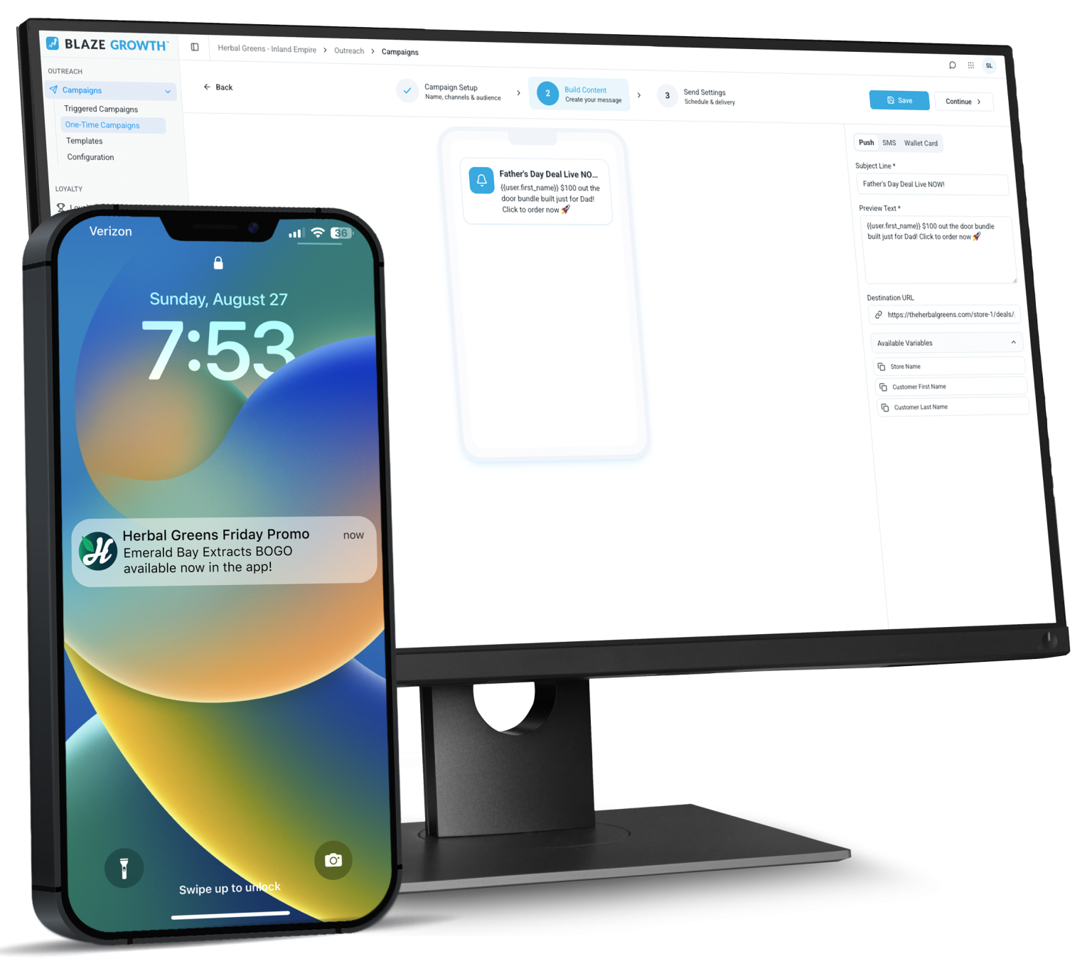 BLAZE Outreach push notifications