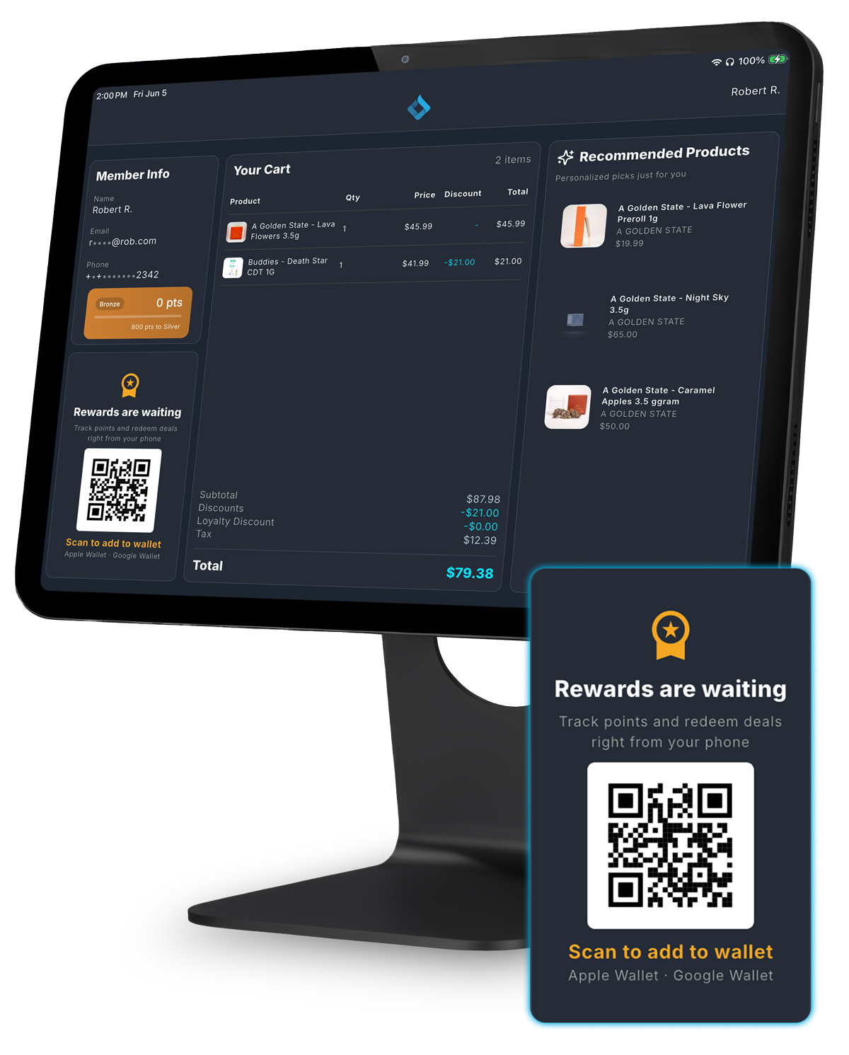 BLAZE Loyalty self-enrollment on Customer Facing Display